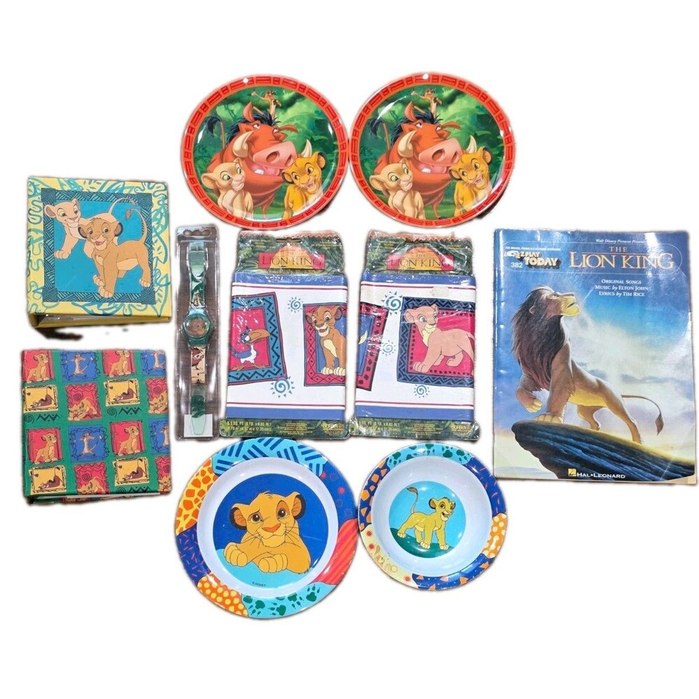 Vintage Lion King Disney Bundle Photo Albums Piano Book Watch Wallpaper Border